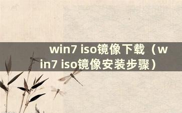 win7 iso镜像下载（win7 iso镜像安装步骤）